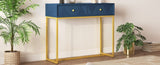 TREXM Modern Sleek Console Table Two Drawers with Stripe Design for Living Room and Entryway N715P201976M