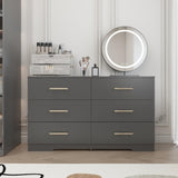 Black color Large 6 drawers chest of drawer dressers table with golden handle 11810823