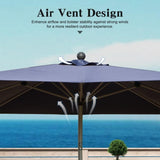 Rectangle Patio Umbrella with Crank Lift , Navy Blue W1859P353557
