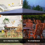 Rectangle Patio Umbrella with Crank Lift , Navy Blue W1859P353557