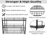 Heavy-duty triple frame bed with built-in ladder and full-length railing, floor safe for W1935P330699