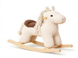 Wooden Ride-On Rocking Horse with Realistic Sound & Rocking Limiter, Plush Baby Rocker for Toddlers 36705733
