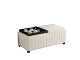 45 inch Wide Contemporary Square CubeStorage Ottoman Bench, Storage Bench with coffee tray,coffee W2082130361