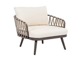 4-Piece Outdoor Patio Furniture Set, Metal Chairs with Woven Rope U-Shaped Backrest,Outdoor N780P209458R