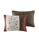 Embroidered 7 Piece Comforter Set Red King B03596927