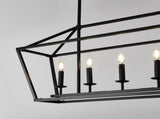 5-Light Farmhouse Kitchen Island Lighting,5 Light Industrial Linear Chandelier for Dining Room Metal W5008P465021