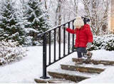 Matte black 3-tier ABS plastic handrail for patio stairs 20453346