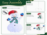 4FT Fabric Snowman with 90 White Lights, Plaid Scarf, Expandable Christmas Lighted Decor, US Plug 23550221