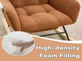 Teddy Fabric Wingback Glider Rocker & Ottoman Set, Nursery Nursing Rocking Chair with Side Storage 27827247