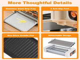 3-in-1 Electric Sausage Griller, Hot Dog Roller with BBQ Grill & Flat Griddle, 3 Temperature Levels 51215155