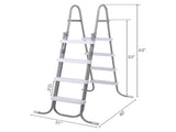 4 Steps 52in Pool Ladder Iron Grey Frame White Steps Safety Ladder 37309487