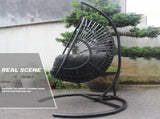 High Quality Outdoor Indoor color PE Wicker Swing Egg chair with Antracite Color Cushion And 62438480