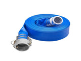 2 Inch by 50 ft Pool Drain Hose, Durable PVC Material with Camlock C & E Connectors and Clamps, Blue 61725106
