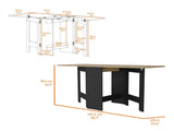 Cole Black and Macadamia Folding Dining Table B062P175105