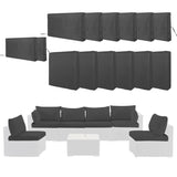 Cushion Covers for 7 Pcs Wicker Rattan Sectional Sofa, 14Pack Cushion Slipcovers Set 98966255