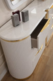 Gold Detailed 6-Drawer Dresser made with Wood in White B00955980