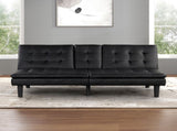 Contemporary Style Futon Sofa Bed Black Finish Built In USB Chargers Biscuit Tufting Seat And B2741P363840