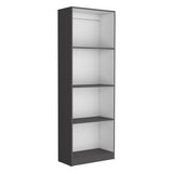 ZNTS Home Bookcase with 4-Shelf Modern Display Unit for Books and Decor -Matt Gray / White -Office B070137834