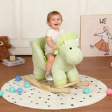 Kids Ride-On Rocking Horse Toy with Lullaby Song,Dinosaur Rocking Toy with Hand Puppets and Safety 75639532