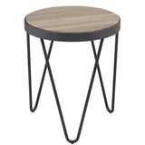Weathered Grey Oak and Black End Table B062P186467