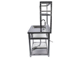 39.4in Stainless Steel Utility Sink Set, Single Bowl Commercial Sink w/ Shelves Single Bowl Sink for 91301593