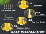 Safety Bollard Post, 36 Inch Height Steel Bollards, 3.5 Inch Diameter Parking Bollard, Yellow Powder 64941043