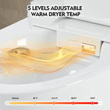 ZNTS Luxury Smart Toilet with Dryer and warm water, Elongated Bidet Toilet with Heated Seat, with Remote 32601165