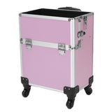 ZNTS 3 in 1 Aluminum Cosmetic Makeup Case Tattoo Box Pink 40894344