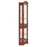 Corner Curio Cabinet with Lights, Adjustable Tempered Glass Shelves, Mirrored Back, Display W1693P171662