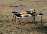 2.3ft Aluminum Camping Folding Table black 75074030