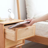 Pure Solid Wood Bedside Cabinet Modern Simple Nightstands North America Oak Bedside Cabinet Nordic W1283121839