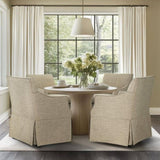 Upholstered Skirted Dining Arm Chair with Hidden C s Beige B035P341170