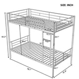 ZNTS Twin Over Twin Metal Bunk Bed 03189472