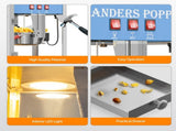 Popcorn Machine, 120V, 850W, 10oz, Blue, Stainless Steel & Glass, SingleDoor / With Cart 12421923