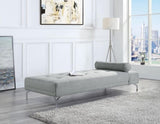 Melange Velvet Upholstered Sofa Bed with Pillow, Grey B016P323416