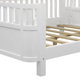 Full Size Wood Platform Bed for Kids, Wood Low Profile Full Bed with Rails for Girls and Boys, W2593P233767