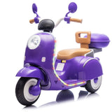 12V Kids Ride On Three-Wheel Electric Motorcycle,2WD,Cool Waterfall Light,Large Storage W1578P235069