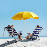 ZNTS 63*65*82cm Short Oxford Cloth Silver White Aluminum Tube Bearing 100kg Beach Chair Blue Stripes 50527506