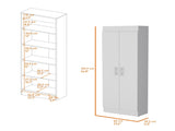 White 5-Shelf Storage Pantry Cabinet B062P175200
