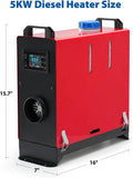 Diesel Heater All in One 5KW 12V-24V Portable Car Diesel Air Heater with Muffler, LCD Monitor, 86641394