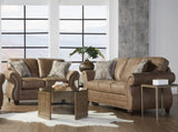 Leinster Faux Leather Sofa and Loveseat with Antique Bronze Nailheads T2574P196937