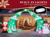 15FT Lighted Christmas Inflatable Archway, Inflatable Christmas Tree Arch with Santa and Snowman, 71142763