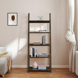 ZNTS 5-Tier Shelves,Bookshelf, Storage Rack, Bookcase with Rubber Wood Frame, Ladder Shelf for Living W2582P195345