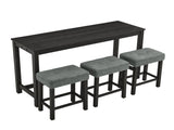 59 Inch Bar, Dining, Sofa with Power Outlet, 3 Upholstered Stools, 4 Piece Bar 64149332