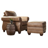 Leinster Faux Leather Arm Chair and Ottoman 2 pieces set T2574P196590