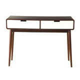 Espresso and White 2-drawer Sofa Table B062P181380