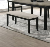 1pc Black Gray Bench Dining Room Fabric Upholstery Kitchen Dining Wooden Furniture B011P264143