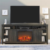 ZNTS 23 inch electric fireplace insert, ultra thin heater log set & realistic flame, remote control 26258891