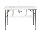 101*65.5*92cm HDPE Rectangular With Barbed Wire Foldable Outdoor Fish Killing Table White 02927889