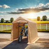 7x8 ft Outdoor Portable Gazebo Storage Shelter Shed with 2 Roll up Zipper Doors & Vents Carport for W2373P186908